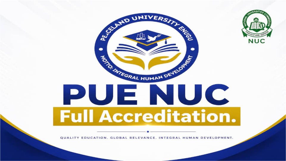 PEACELAND UNI  ENUGU OBTAINS FULL ACCREDITATION FROM NATIONAL UNIVERSITY COMMISSION(NUC)
